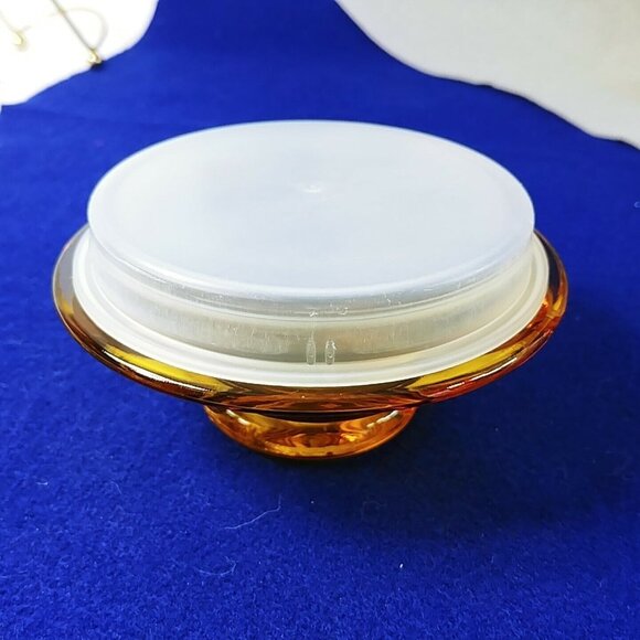 Canister With Sealing Lid Amber Gold Thumbprint Apothecary Design 8" - Picture 5 of 9